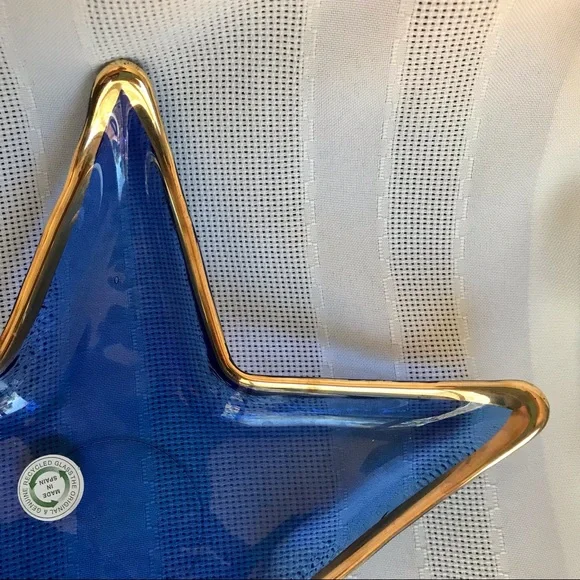 Starfish Blue Glass Dish Set of 2 - Picture 4 of 12